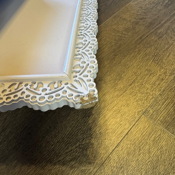 Boho Shabby Chic Light Pink Detailed Engraved Wood PinBoard and Mail Holder - Picture 5 of 5